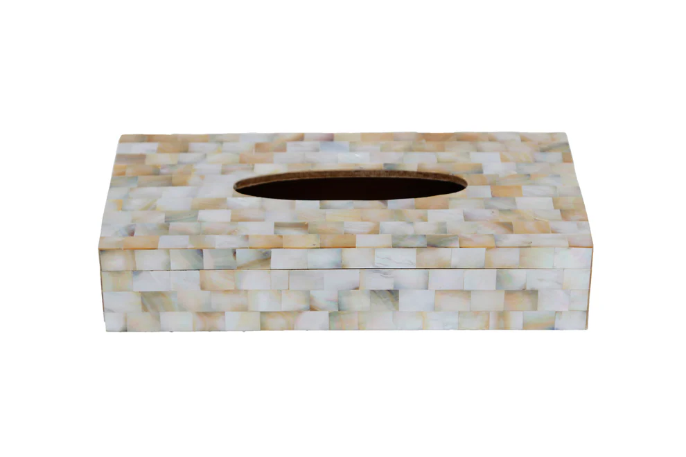 opulent homes yellow mother of pearl tissue box 1052