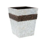 opulent homes white mother of pearl and taadiwood dustbin 10