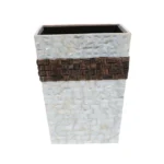 opulent homes white mother of pearl and taadiwood dustbin 10