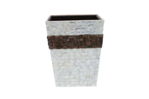 opulent homes white mother of pearl and taadiwood dustbin 10