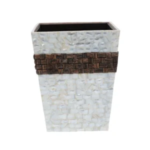 opulent homes white mother of pearl and taadiwood dustbin 10