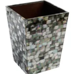 opulent homes black mother of pearl dustbin 8