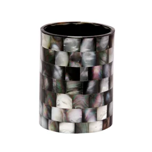 opulent homes black mother of pearl tooth brush holder/penstand/cutlery holder