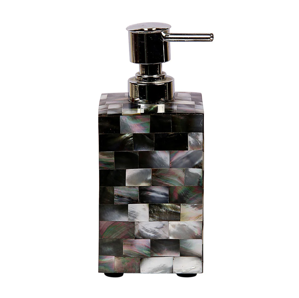 opulent homes black mother of pearl soap dispenser
