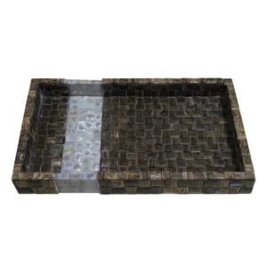 opulent homes taadiwood white mother of pearl tray s127