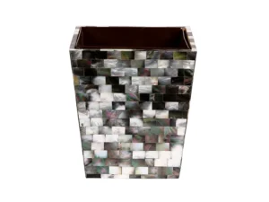 opulent homes black mother of pearl dustbin 8