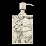 opulent homes black and white resin soap dispenser