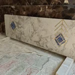 Marble Inlay Tabletop with Brass and Lapiz - View 2