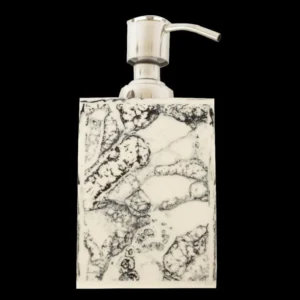 opulent homes black and white resin soap dispenser