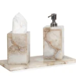 opulent homes white agate bath set