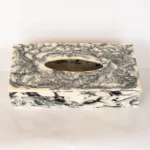 opulent homes black and white resin tissue box 1052
