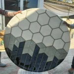 stone plus india marble inlay round tabletop with brass inlay