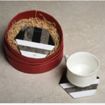 Coasters Black, Grey, White Marble - View 2
