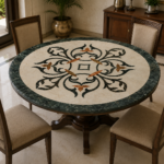 Stone Plus India Marble Inlay Floor Medallion Green Border - View 2