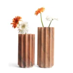 stone plus india udaipur pink marble fluted flower vase