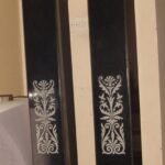 Tall Pedestal / Lamp In Black Marble - View 3