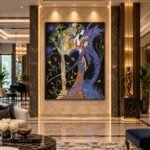 Marble Inlay Wall Mural Japanese Women | Stone Plus India