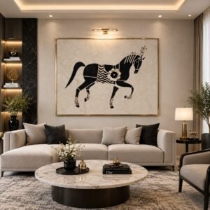 Marble Inlay Wall Mural/Painting Horse | Stone Plus India