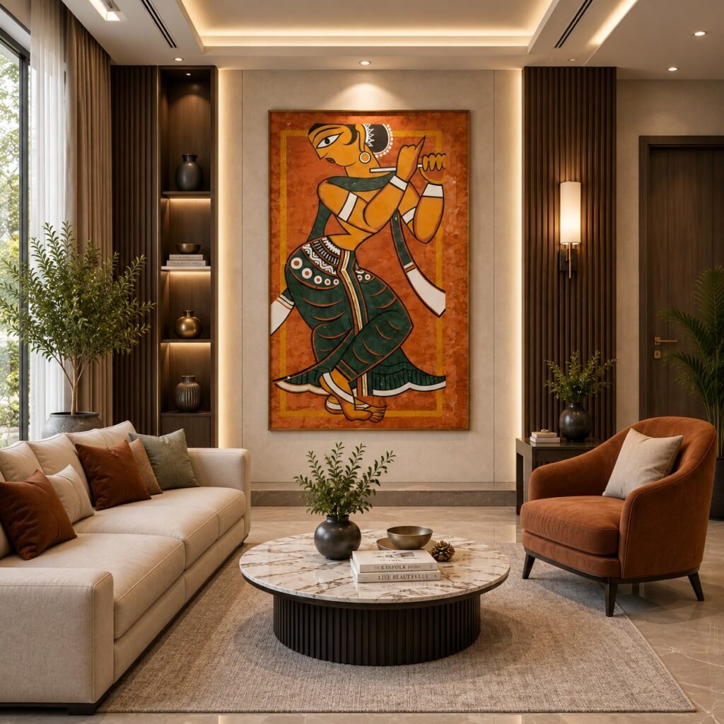 Marble Inlay Wall Mural/ Gopini Dancing | Stone Plus India