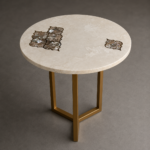 Mehrab Mother of Pearl Marble Inlay Side Table - View 3