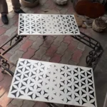 Black and White Marble Inlay Side Tabletop set of 2 - View 6