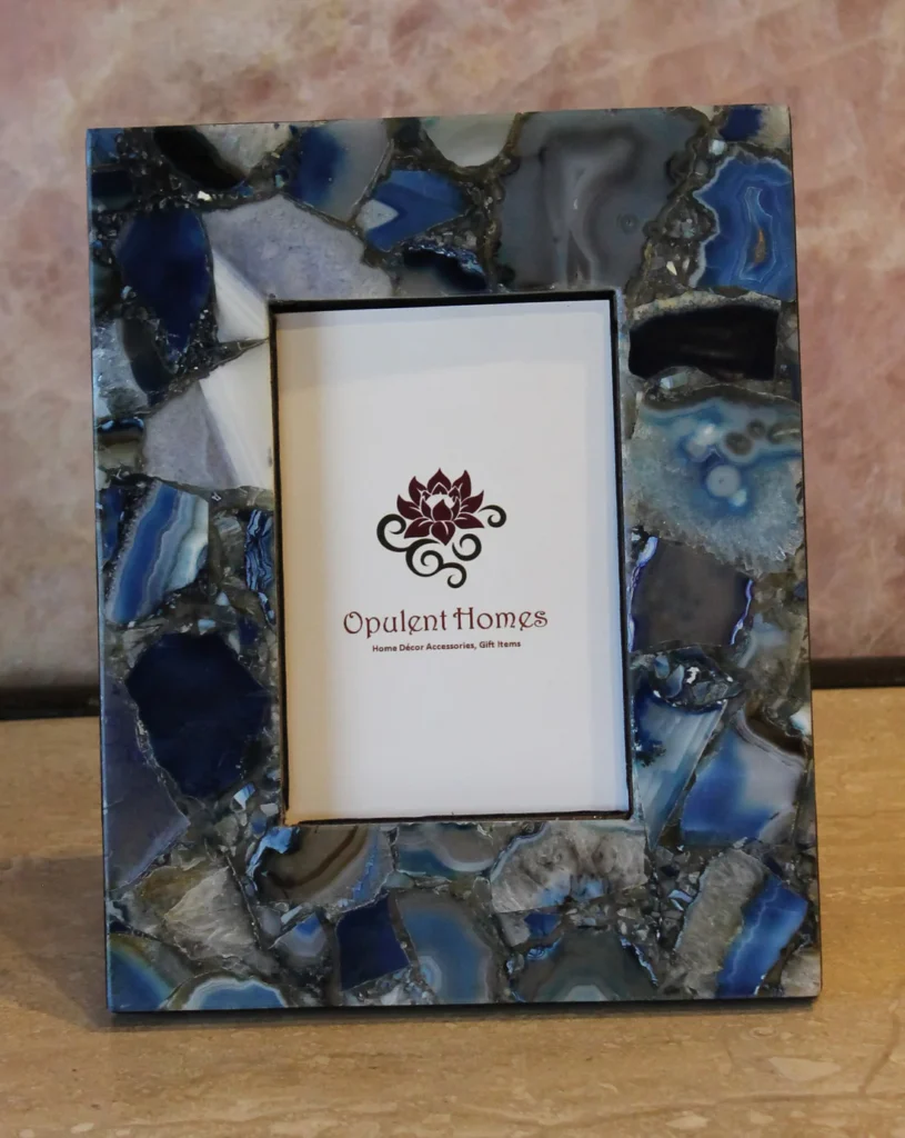 stone plus india blue agate photo frame