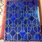 stone plus india tabletops malachite, lapiz and brass set of 2