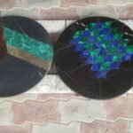 stone plus india marble, lapiz, malachite, red agate , brass tabletops set of 4
