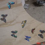 stone plus india marble inlay wall mural butterflies