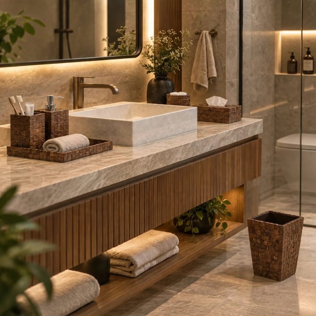 Coconut Shell Bath Set