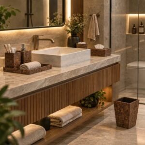 Coconut Shell Bath Set