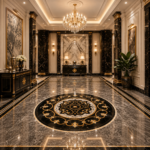 stone plus india floor medallion scallops design
