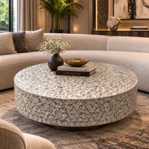 Mother of Pearl and Resin Centre Table Round