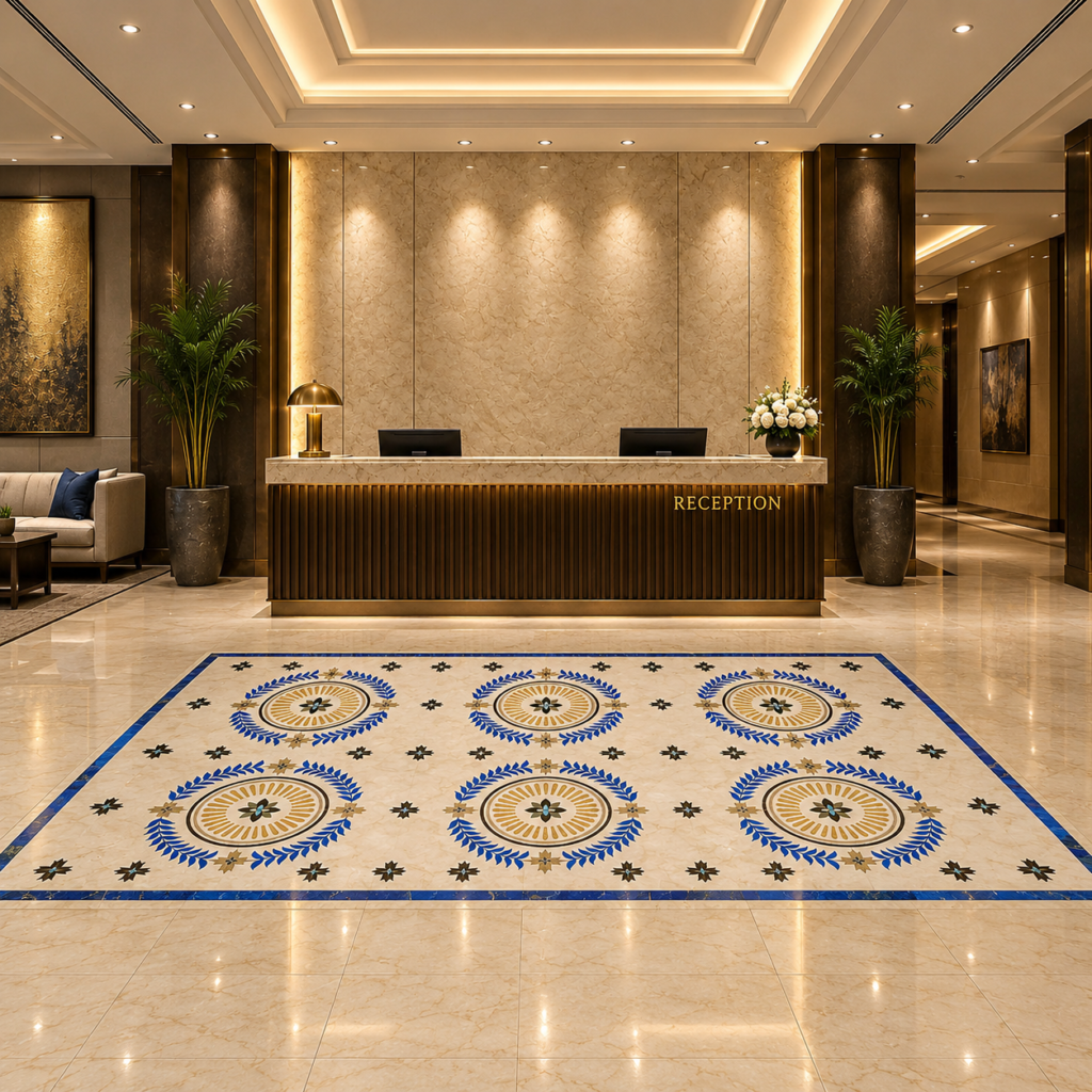 marble inlay flooring pattern carpet lapiz