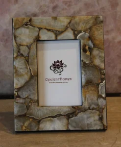 stone plus india golden agate photo frame
