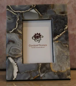 stone plus india grey agate photo frame