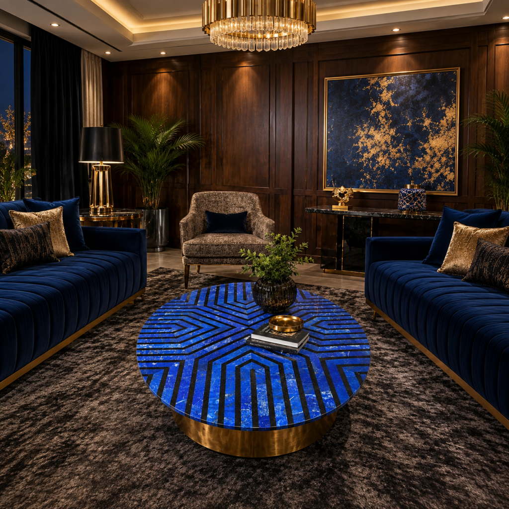 Lapiz and Black Marble Tabletop