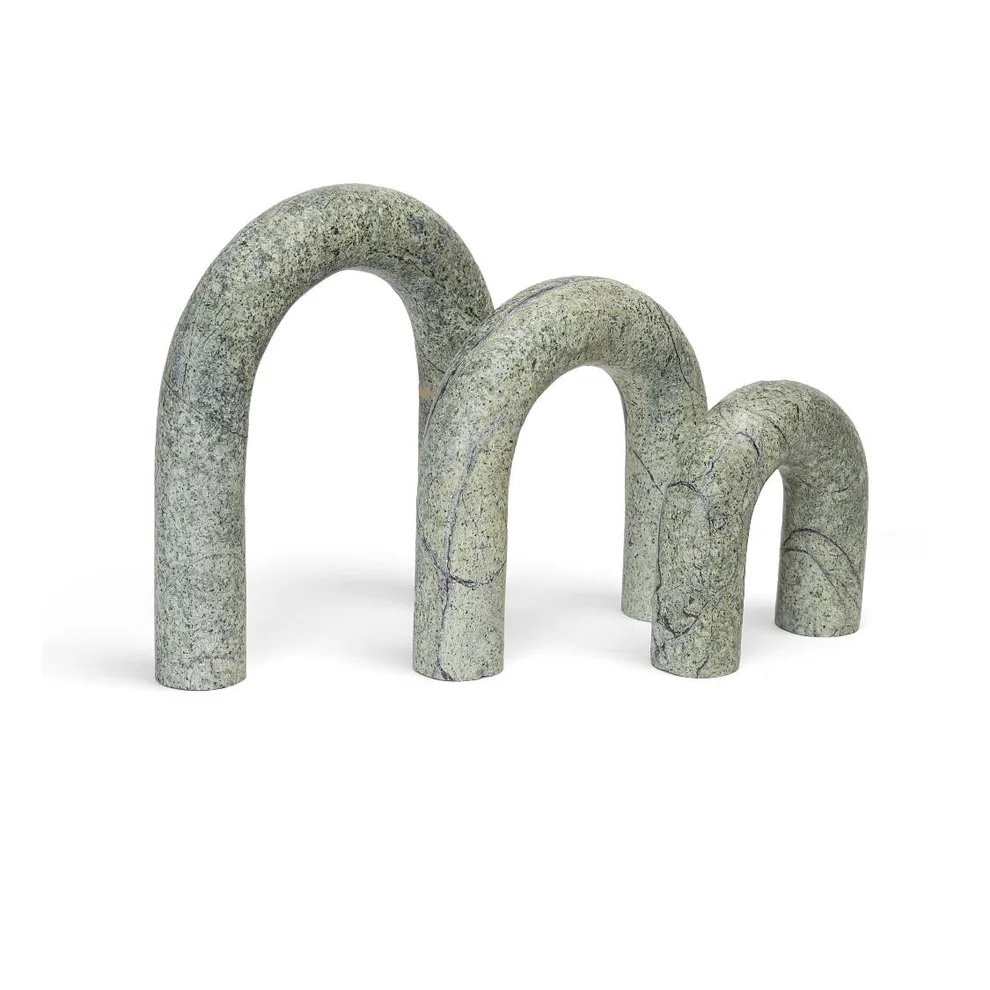 opulent homes green bidasar marble set of 3 decorative home