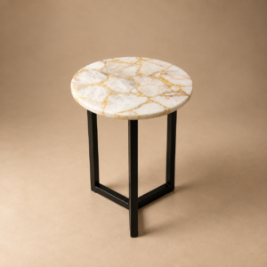 White Quartz Natural Pattern Table