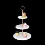 opulent homes marble 3 tier cake stand