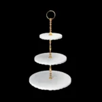 opulent homes marble 3 tier cake stand