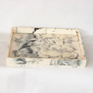 opulent homes black and white resin tray 129
