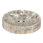opulent homes white mother of pearl soap dish