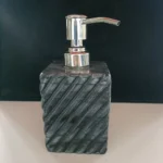 opulent homes black marble stripes soap dispenser