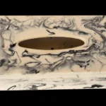 opulent homes tissue box black white resin 8x5x2