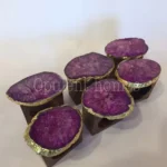 Napkin Ring Wood Base Purple Agate - View 2