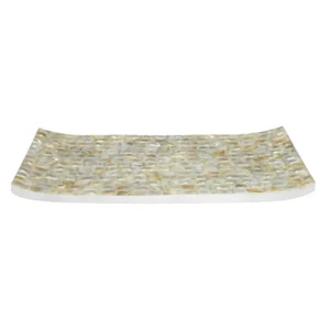 opulent homes white mother of pearl tray 16x9