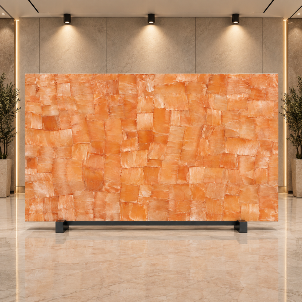 Stone Plus India Orange Selenite Slab