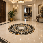stone plus india marble inlay floor medallion round