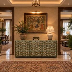 Green and White Resin Cabinet